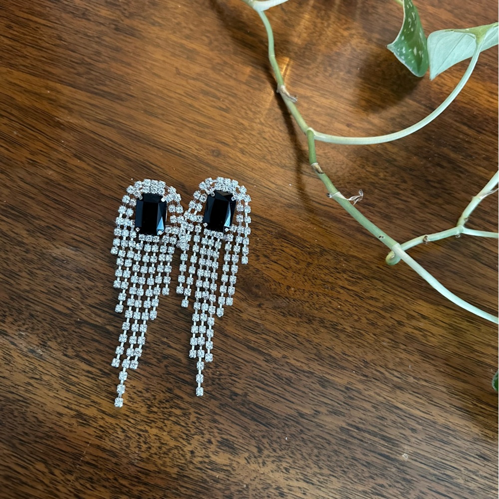 Asos Rhinestone Waterfall Earrings